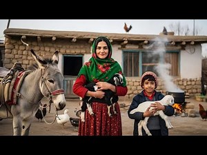 Village Life In Iran: Amazing Bread Baking & Donkey Riding [By A Beautifull Girl]