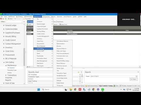 Job Costing on Sage Evolution