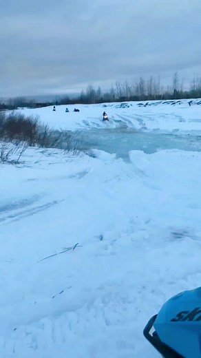 Thrilling Greasy Triple Snowmobile Action