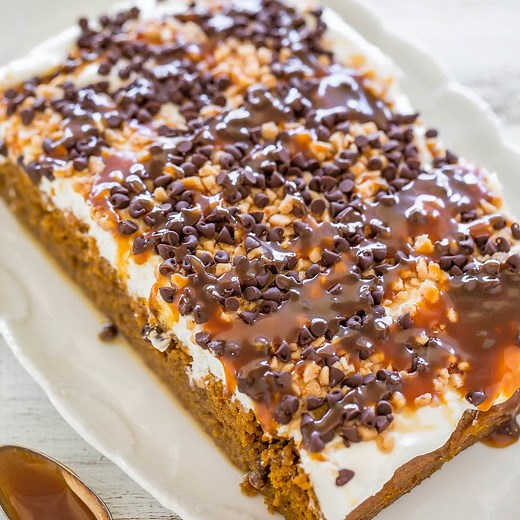 Pumpkin Caramel Poke Cake