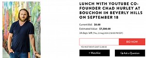 YouTube co-founder Chad Hurley auctioning lunch in Beverly Hills for charity