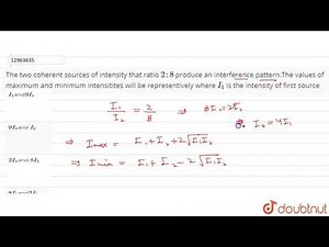 The two coherent sources of intensity that ratio `2:8`produce an interference pattern.The
