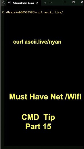 curl ascii live nyan #ascii.live/rick#curl ascii.live/forrest#curl #shortvideo #curlshot #windows