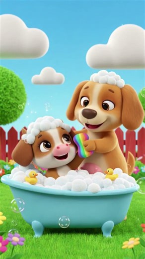 Kids Learn Good Habit | Animal Bath Song | Nursery Baby Cartoon 👶✨ | #kidssongs #shortsyoutube