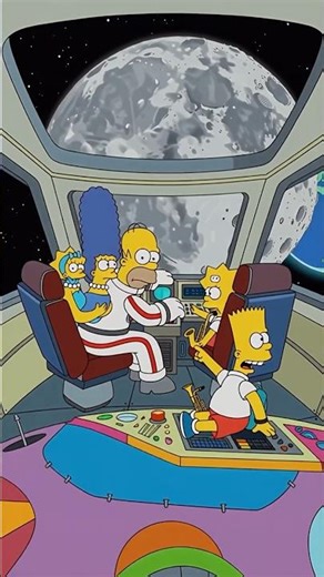 The Simpsons Ride Spaceship to the Moon #thesimpsons #simpsons #ai #cartoon #aitools #spacex
