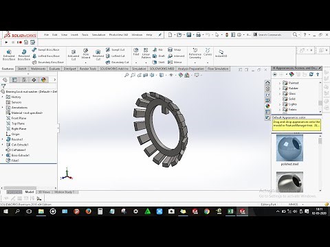 How to design Bearing lock nut washer in solidworks