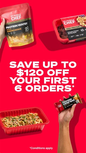 1.9K views | Choose from our range of ready meals designed for every goal: high protein, weight loss and everyday favourites. Order online and save up to $120 on your first 6 orders + free shipping*. Don't miss out. *New customer offer only. T&Cs apply. | My Muscle Chef | Facebook