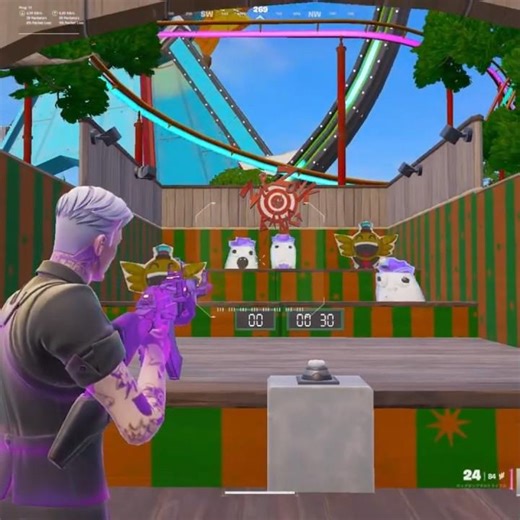 When you use the auto-aim lock-on assault in the shooting minigame... #Fortnite #shorts