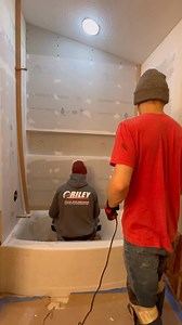 Take a look at this herringbone bathtub surround! We’ve created a custom template and pre-cut everything for a flawless fit. 🛁✨ #HomeRenovation #BathroomDesign #PerfectFit | Seth Riley