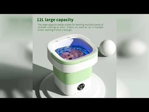Review: Portable mini washing machine and 12L folding washing machine designed for deep cleani...