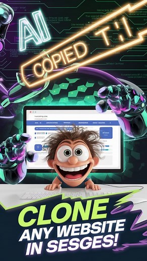 260K views · 3.3K reactions | Just paste a URL and BOOM — full website cloned with AI magic! This trick feels illegal, but it’s not… Wanna know how? Watch now and thank me later!" #AIWebsiteClone #WebDevMagic #AIPower #WebsiteHack #CloneWithAI #TechTips #WebDevelopment #AITricks #CodingLife #TechHacks #DeveloperTools #CrazyTech | Arucode | Facebook
