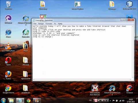 Notepad hacks - how to make a fake internet browser