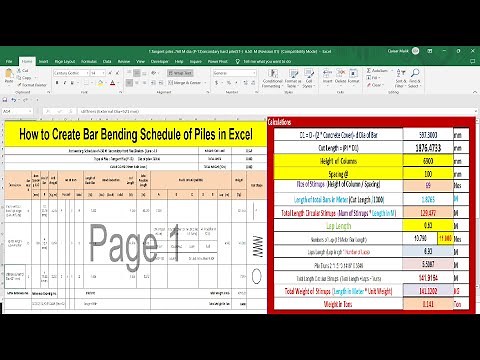 How to Prepare Bar Bending Schedule of Pile in Excel. | BBS OF STEEL REINFORCEMENT |