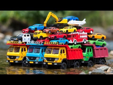 Cleaning the Giant Muddy Truck and Finding Hidden Police Car, Excavator & Surprise Toys! 🛻