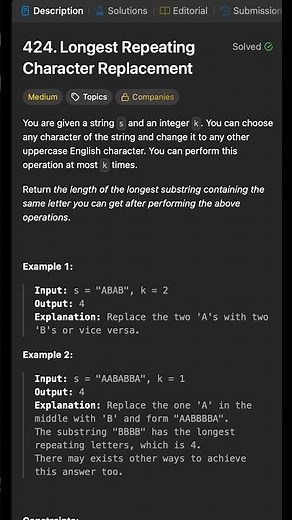 Master the Sliding Window Trick 🔥 | LeetCode 424 – Longest Repeating Character Replacement