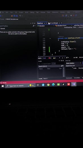 Calculator App Development in C# - Visual Studio 2022
