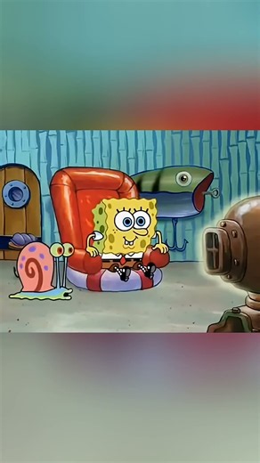 SpongeBob was secretly watching "The Slap"... until Gary caught him! #SpongeBob #GaryTheSnail #fyp