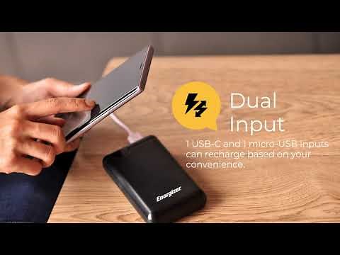 Energizer® UE20003 Power Bank with LCD Indicator and Two USB Outputs