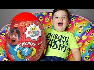 Caleb Pretend Play with Ryan ToysReview GIANT Surprise Egg Toys!