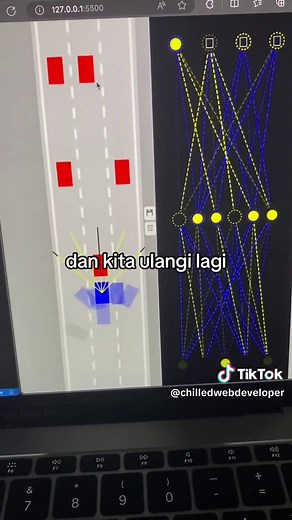 Preview tutorial Self-driving car dan optimisasinya menggunakan vanilla javascript! #ai #artificialintelligence #kecerdasanbuatan #softwaredeveloper #softwareengineer #javascript