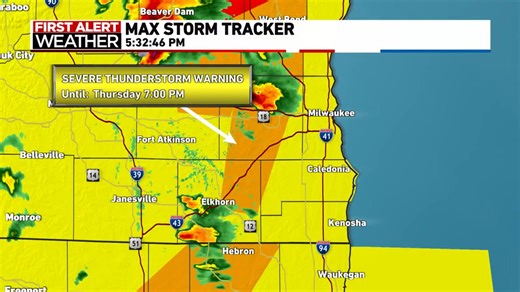 From the WIFR First Alert Weather Center, the National Weather Service has issued a Severe Thunderstorm Warning for Waukesha, Walworth, Racine until 5/15 7:00PM. Track the storms at wifr.com/weather | WIFR TV