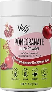 Pomegranate Juice Powder - Freeze Dried Organic Pomegranate Fruit Juice Concentrated Antioxidants & Electrolytes - Instant Drink Mix Powder for Hydration, Baking, Flavoring, Sugar Free - 6 oz