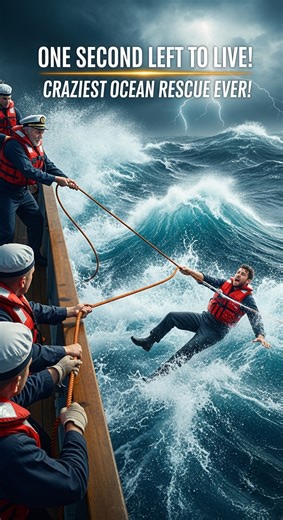 Man Overboard – Disappearing in Seconds! The Rescue That Shocked Everyone 🚨 One fall… zero strength left… ocean pulling him under. Crew fights the waves to drag him back alive. Heart-stopping moment – don’t look away! @متابعين #ManOverboard #RescueAtSea #OceanRescue | Marine Marine