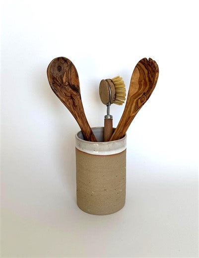 Handmade Ceramic Utensil Holder for the Kitchen // Clay // Spoon Holder // Ceramic Utensils // Ceramics From Germany - Etsy