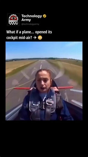 TechnologyARMY on Instagram: "Have you ever wondered what would happen if a plane opened its cockpit while flying? 🤔✈️ In this video, a skilled pilot pushes limits in an aerobatic aircraft — flying with the canopy completely open while performing maneuvers and still landing safely. Unlike commercial jets with pressurized cabins, these aircraft operate at low altitude and lower speeds. Their structure is reinforced to withstand unusual wind forces and intense G-loads. What would be a disaster on
