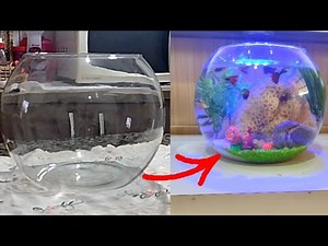 Veja como montar um aquário redondo gastando muito pouco.