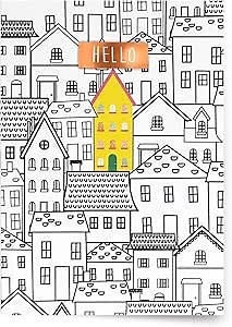 Designer Greetings New Home Card, Hello Home (with Matching Envelope & Envelope Seal) – Perfect for New Homeowners and Housewarming Celebrations