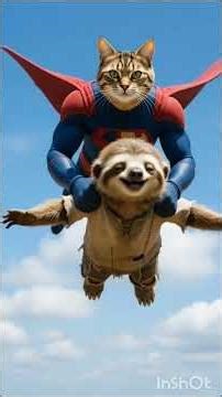 Sloth stuck in a beach superman cat saves it#trending#shorts#shortvideo