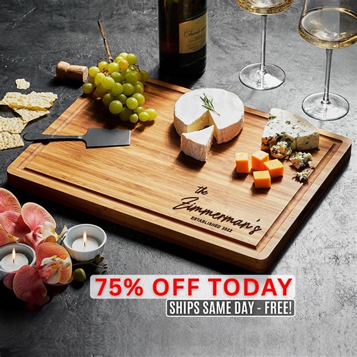Personalized Bamboo Cutting Board, Engraved Wedding Charcuterie Board, Custom Christmas Gift, Gift for Her, Family Gift, Gifts for Parents - Etsy