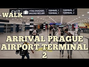 Landing and Arrival Walk at Václav Havel Airport Prague Czechia