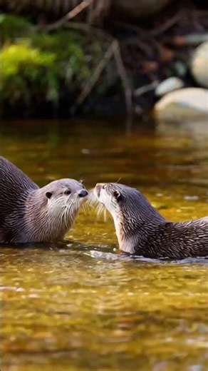Witness the Adorable Antics of North American River Otters in Their Natural Habitat 🐾