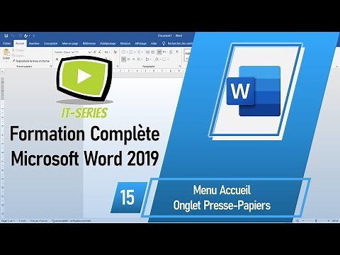 Formation Complète Microsoft Word 2019 : Menu Accueil : Onglet Presse-Papiers