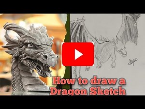 How to draw a Dragon's Sketch | Epic Dragon Drawing | Step by Step Fantasy Art Sketch!
