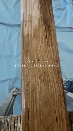 If you haven’t noticed, we’re big fans for vaulted ceiling beams in a kitchen. That’s why we just had to do them in the flip house too. Henry posted a tutorial on the blog on how to install them. Link in bio. Hope you find it helpful! #kitchen #kitchendesign #woodbeamceilings #kitchenisland