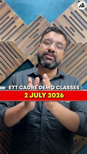 ETT CADRE DEMO CLASSES Start From 2 JULY 2026 !!