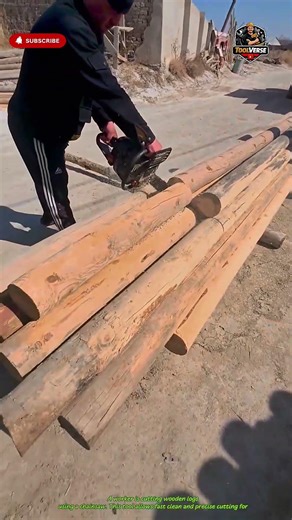 Fast and Precise Log Cutting Process Using a Chainsaw #construction