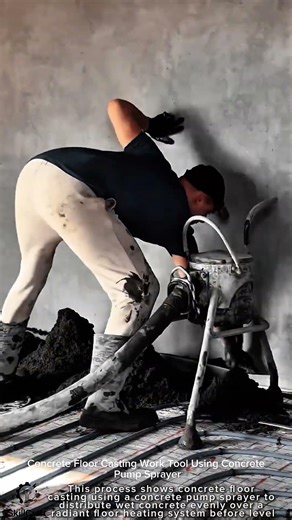 Concrete Floor Casting Work Tool Using Concrete Pump Sprayer #worktool