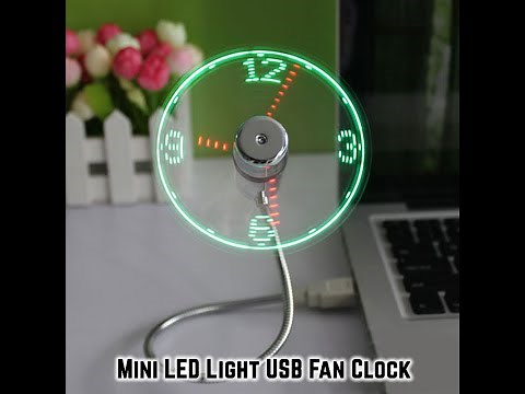 USB LED Light Fan Clock Light - Different Views & Project
