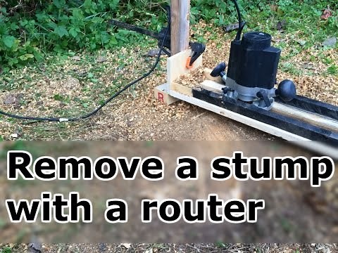Tree stump removal with a router.