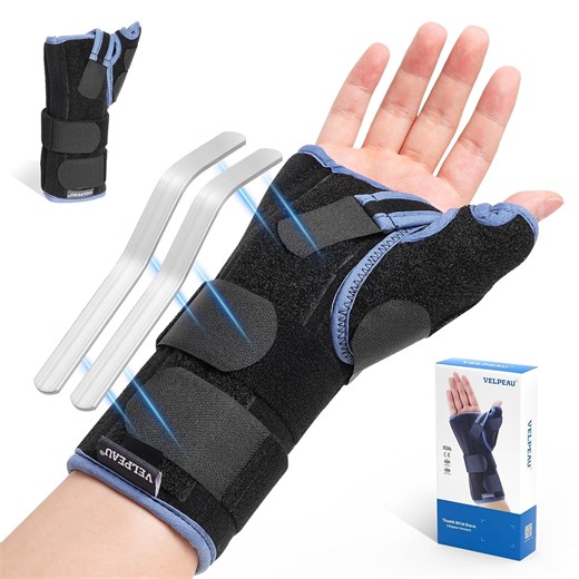 Velpeau Wrist Brace with Thumb Spica Splint for De Quervain's Tenosynovitis, Carpal Tunnel Pain, Stabilizer for Tendonitis, Arthritis, Sprains & Fracture Forearm Support Cast (Regular, Right Hand-L)