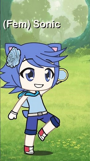 Female Sonic the Hedgehog - Genderbend Sonic - Gacha Life style (made on the app)