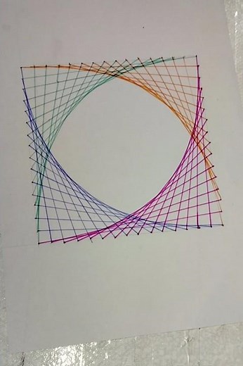 colourful💛 💚string line art💙 🩷 ‪@shesnashaju‬ #colurful #strings #line #art #easy