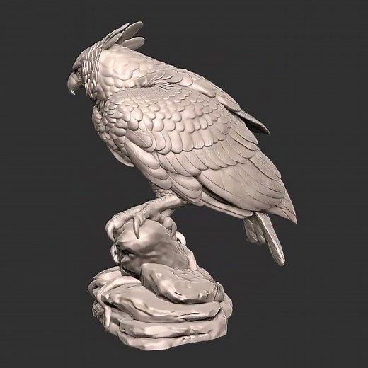3D Printable STL Harpy Eagle turntable