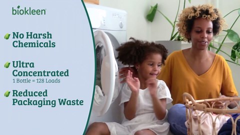 Biokleen Natural Cold Water Laundry Detergent - 128 Loads - Liquid, Concentrated, Eco-Friendly, Non-Toxic, Plant-Based, No Artificial Fragrance or Preservatives