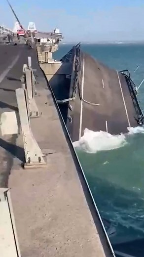 UKRAINE WAR - Huge explosion today was reported in occupied Crimea along the Kerch bridge that connects Crimea to the Russian mainland. Sections of the bridge have been completely destroyed from what appears to be a VBIED and the bridge will not reopen until October 31st. #Ukraine #Crimea #KerchBridge #Russia #News #Breaking #War | Mercado Media