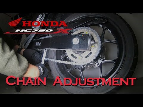 Motorcycle Chain Adjustment and Lubrication (Honda NC750X)